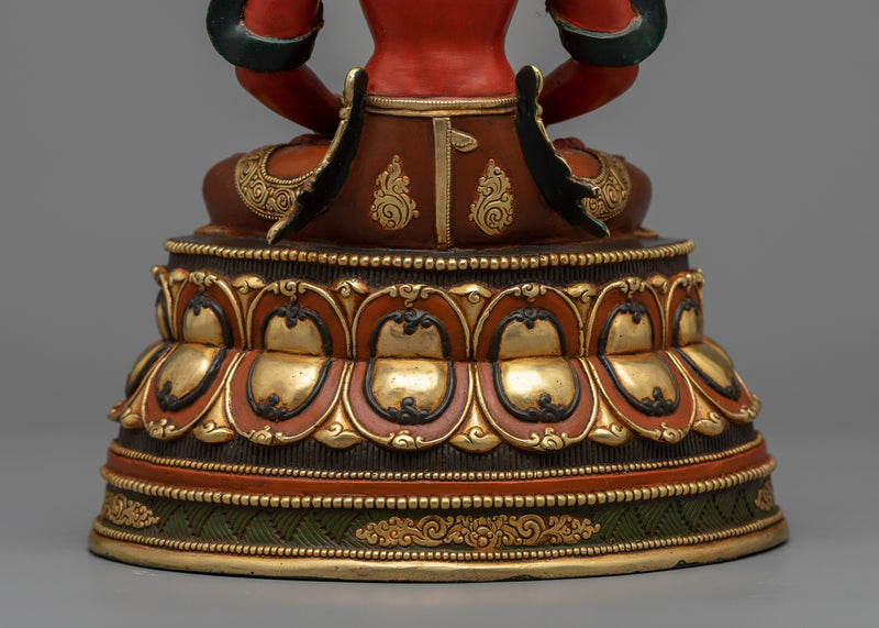 Red Amitayus Statue | Embodiment of Boundless Life