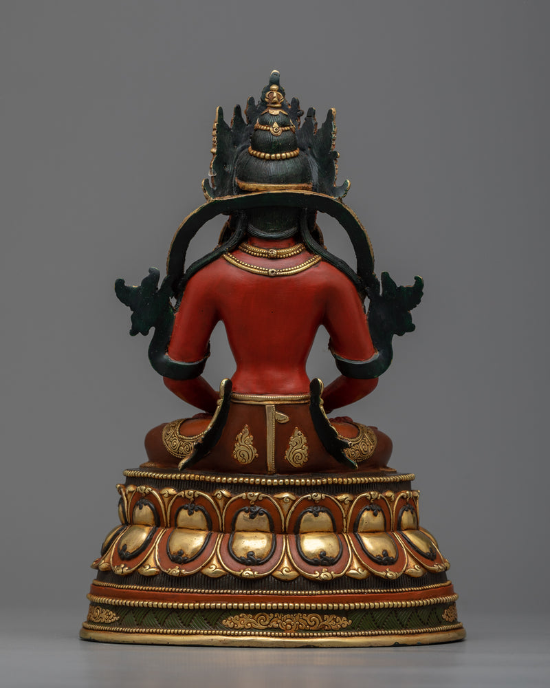 Red Amitayus Statue | Embodiment of Boundless Life
