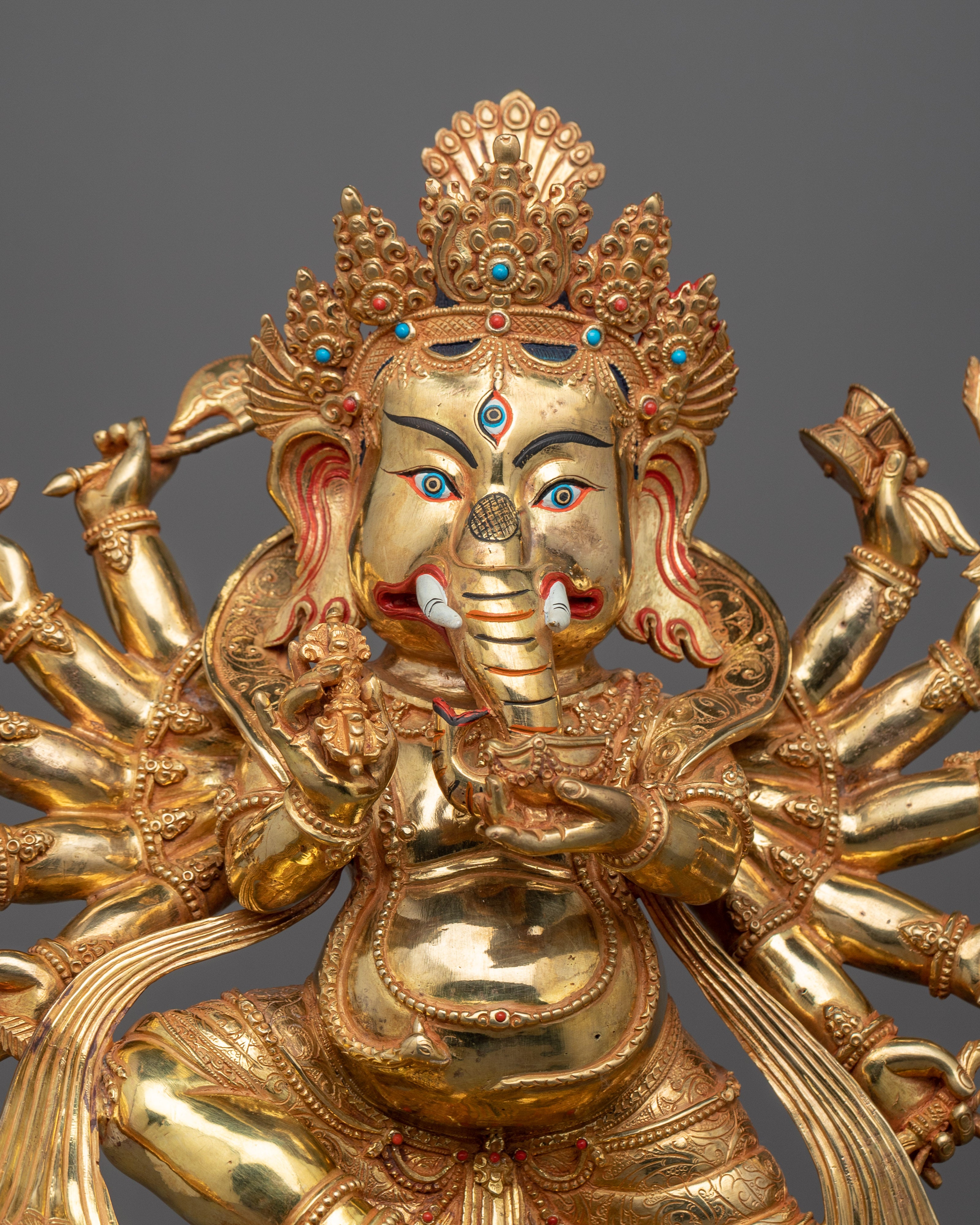Exquisite Ganesha Buddhism Sculpture | Handcrafted Excellence