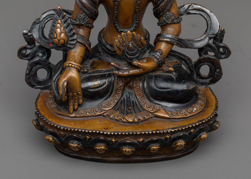 Ksitigarbha Copper Statue | Himalayan Buddhist Sculpture