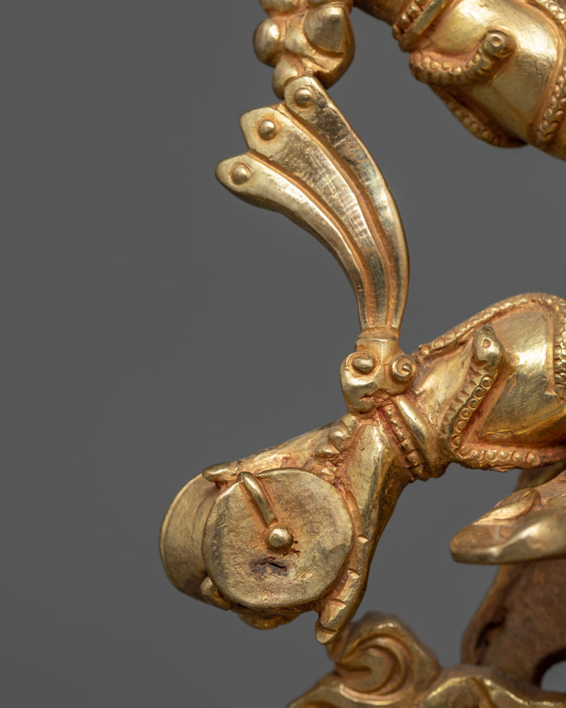 Handcrafted Six Armed Mahakala Copper Figurine | Divine Protector