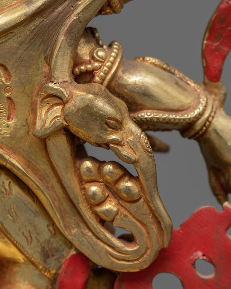 Handcrafted Six Armed Mahakala Copper Figurine | Divine Protector