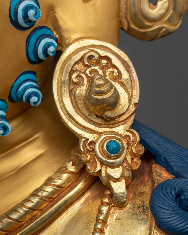 Yellow Dzambhala Sadhana Statue | Majestic Dzambhala Masterpiece