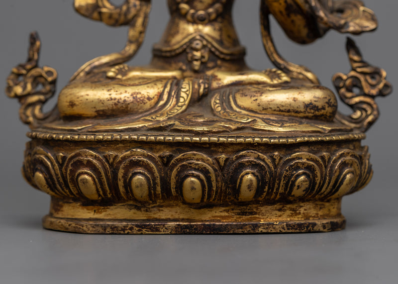 Mantra of Manjushri Statue | A Golden Symphony of Divine Wisdom