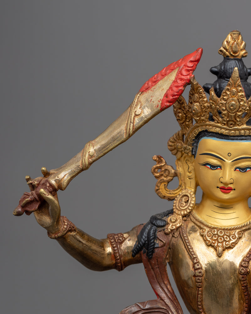 Exquisite Manjushri Dharma Center Statue | A Masterpiece of Spiritual Artistry