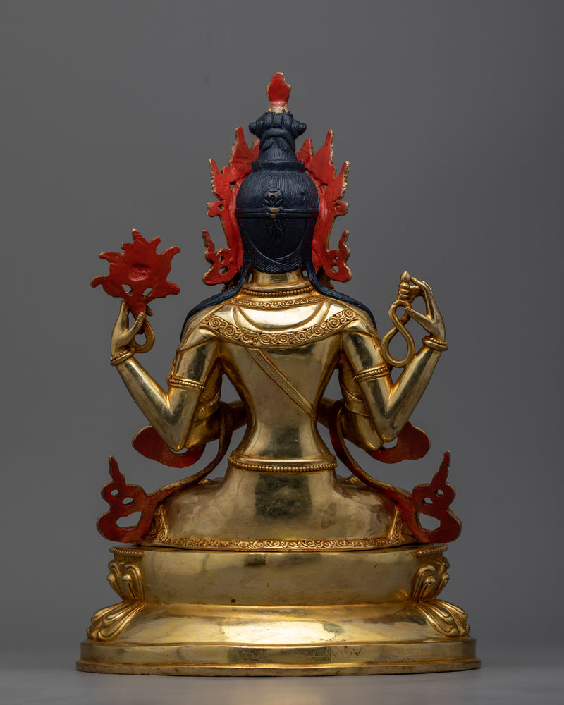 4-Arms Chenrezig Buddha Statue | An Epitome of Compassion and Artistry