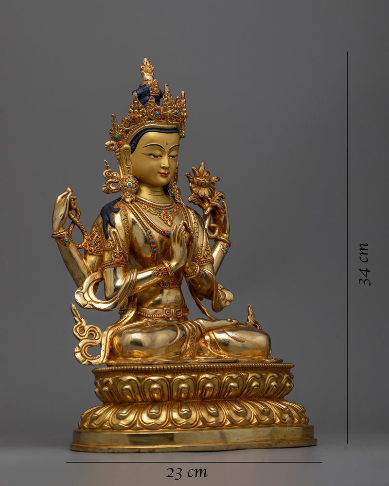 4-arms-chenrezig-buddha-statue