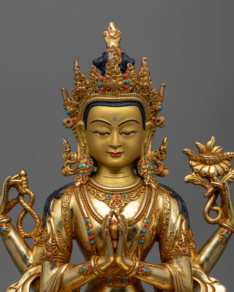 4-arms-chenrezig-buddha-statue
