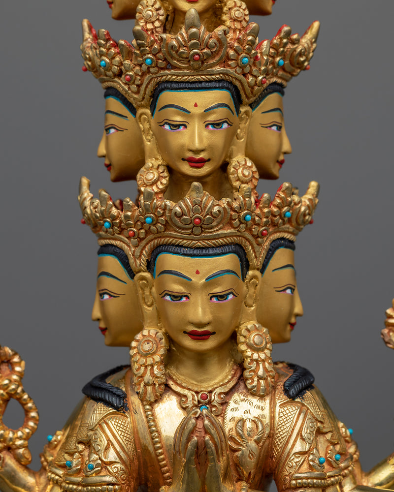 Nyungne 1000-Armed Chenrezig Statue | A Majestic Beacon of Compassion and Artistry