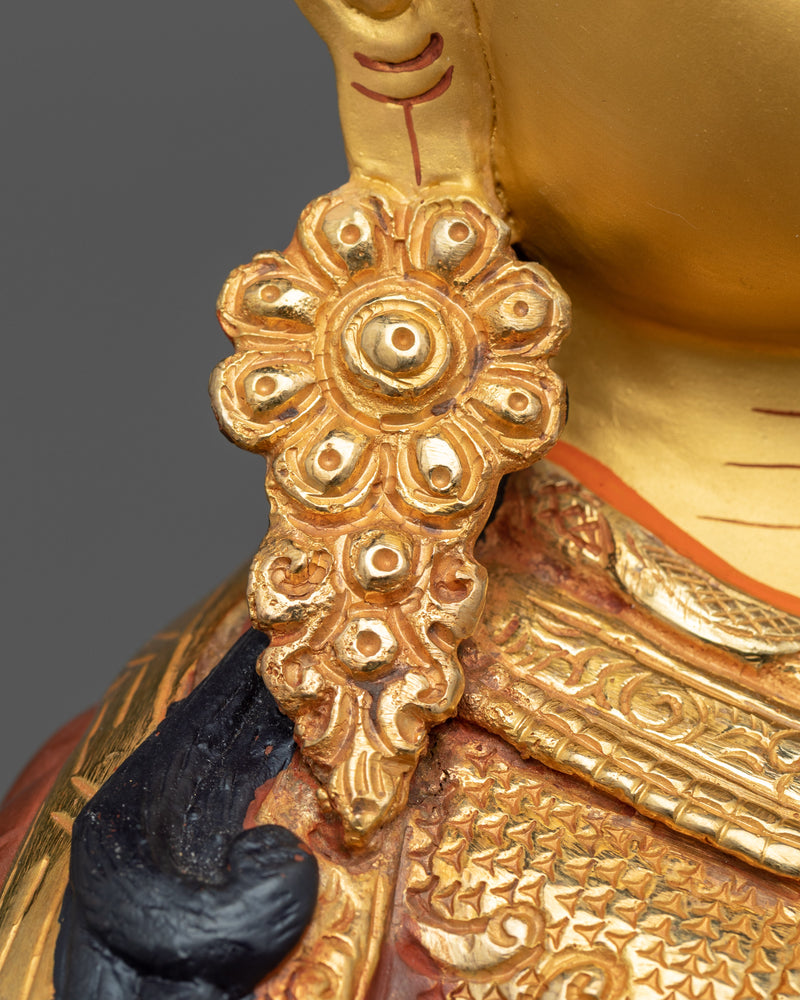 Guru Padmasambhava Gold Statue | 20.8" Lotus Born Master Guru Rinpoche