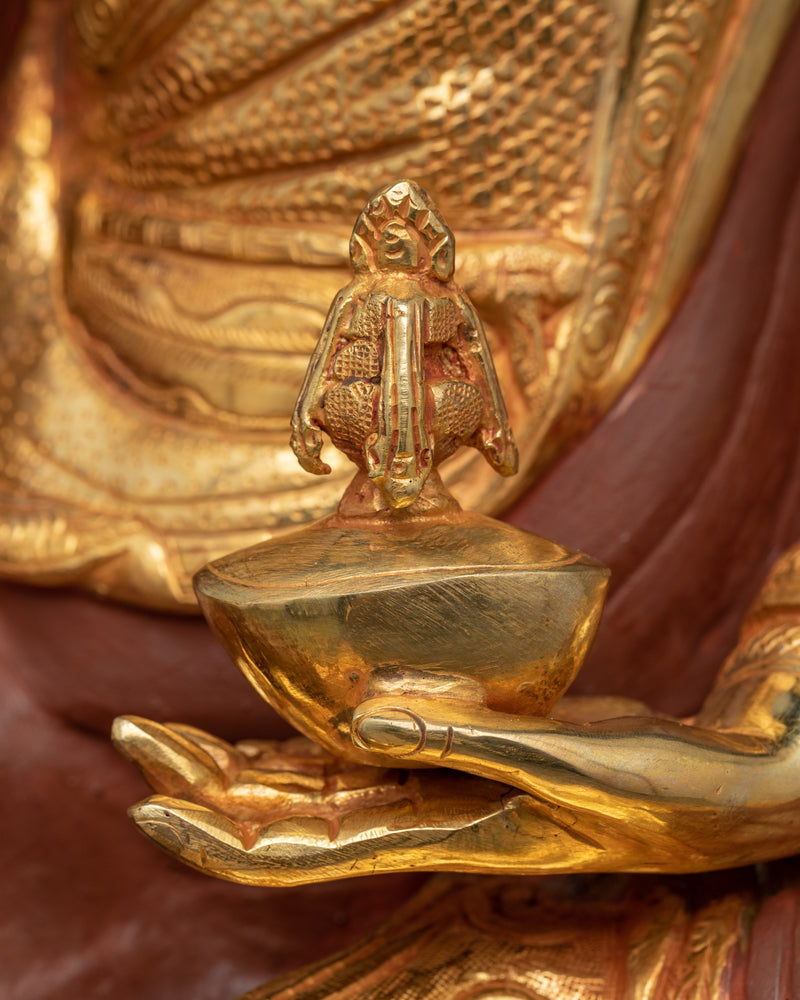 Guru Padmasambhava Gold Statue | 20.8" Lotus Born Master Guru Rinpoche