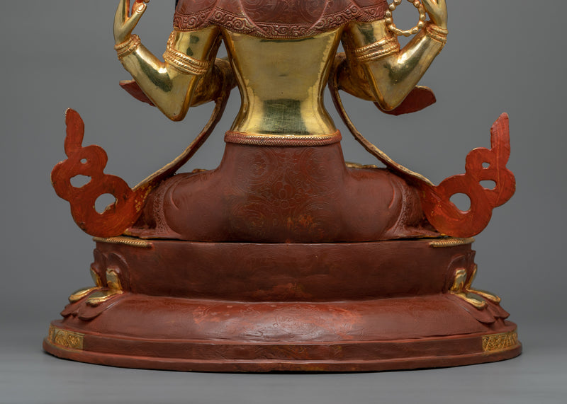 4-Armed-Chenrezig-Sadhana-Sculpture | Handmade In Nepal