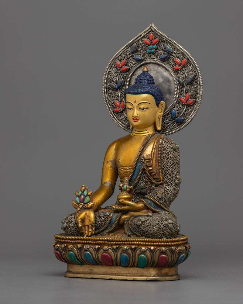 Antique Finish Medicine Buddha | 9.8" Healing Buddha Statue