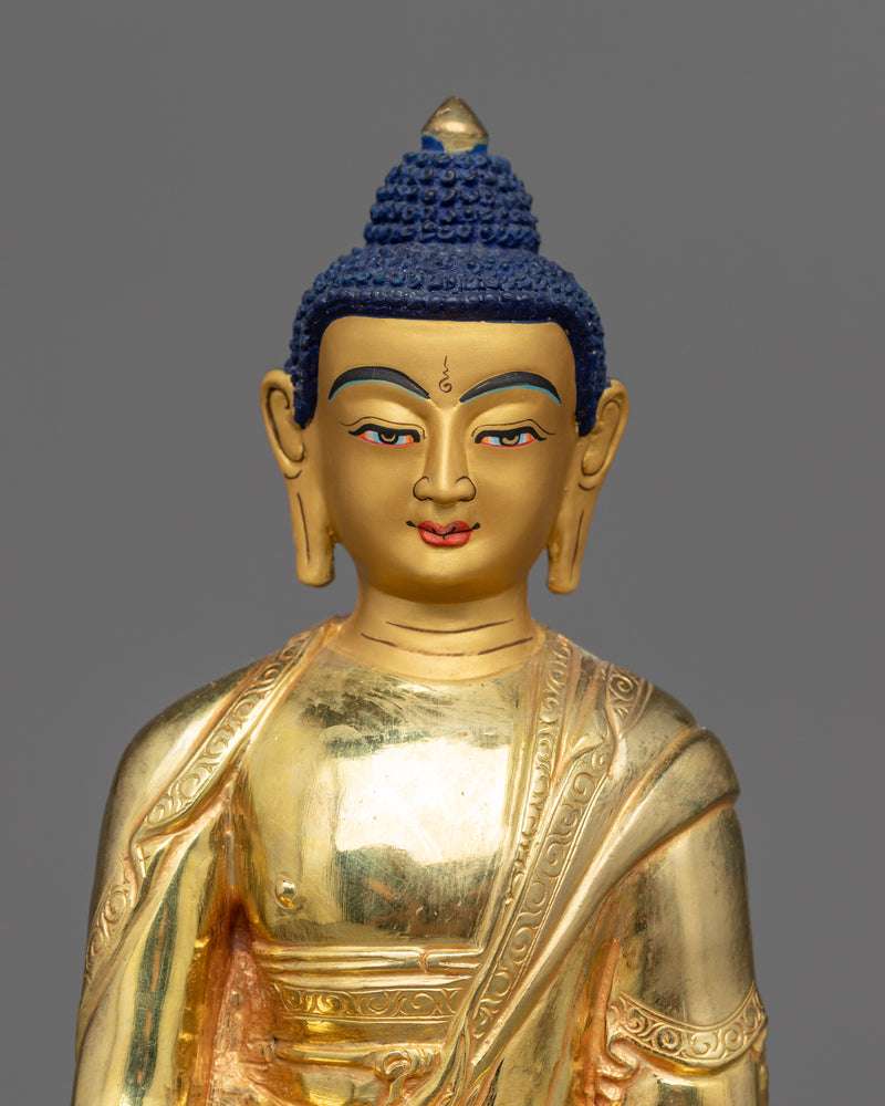 8.6" Shakyamuni Buddha Statue | 24k Gold Gilded Artwork