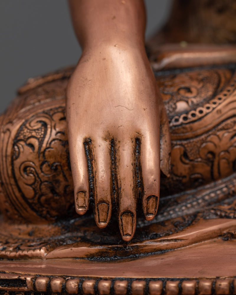 Shakyamuni Buddha Copper Statue | Antique Finished Hand-crafted Artwork