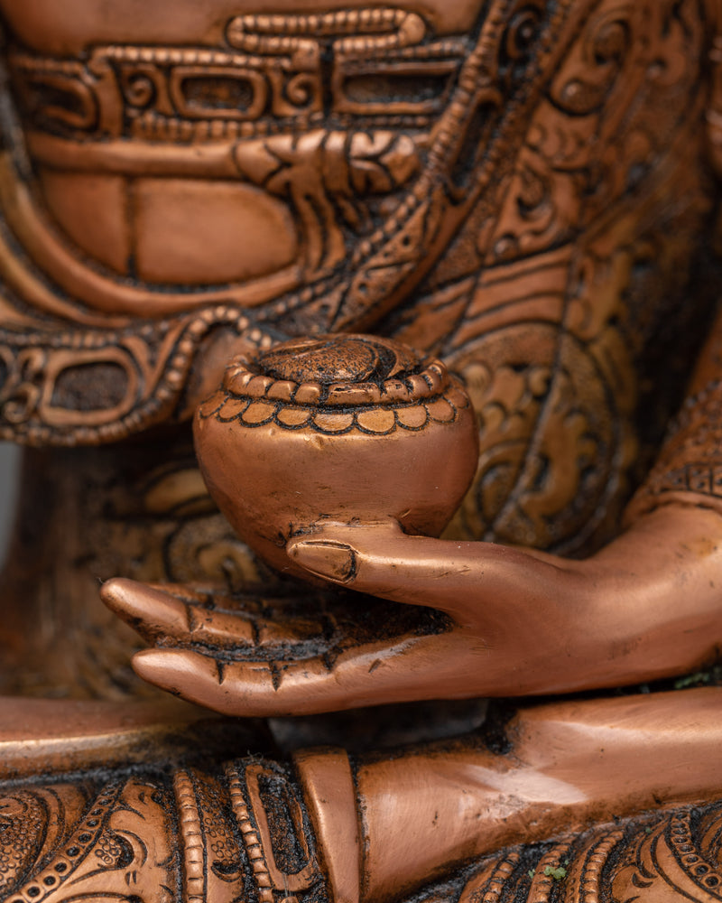 Shakyamuni Buddha Copper Statue | Antique Finished Hand-crafted Artwork