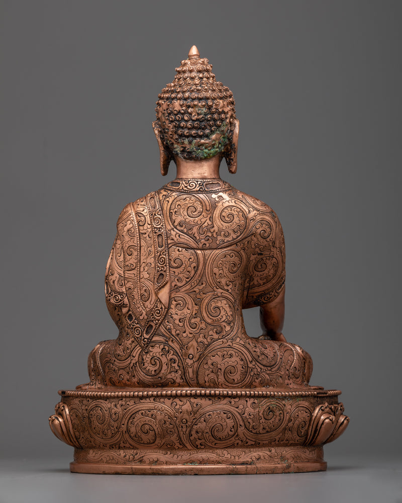 Shakyamuni Buddha Copper Statue | Antique Finished Hand-crafted Artwork