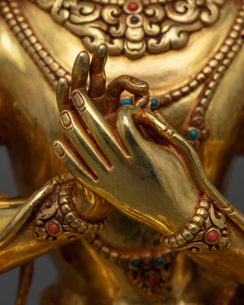 Manjushri on Lion Statue | Bodhisattva Wisdom Deity