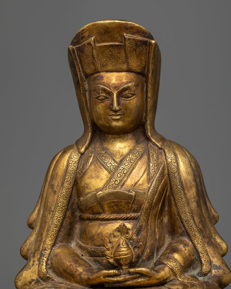 Gampopa Statue | Antique Finish Figure of A Tibetan Master