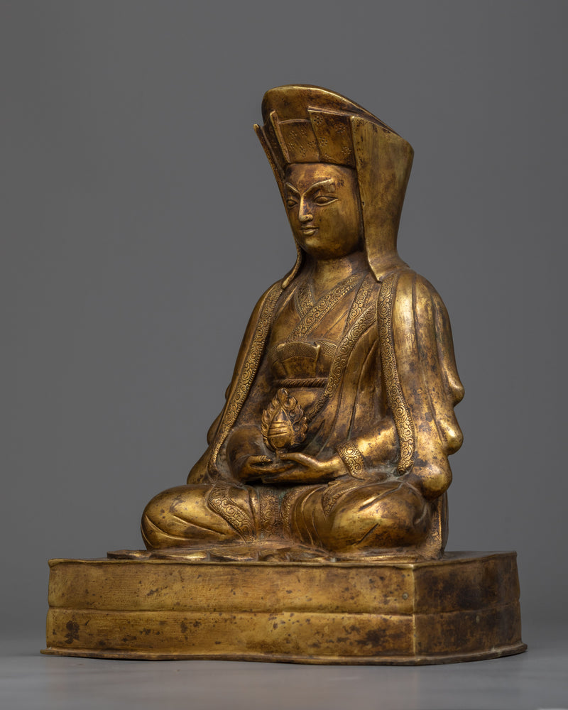 Gampopa Statue | Antique Finish Figure of A Tibetan Master