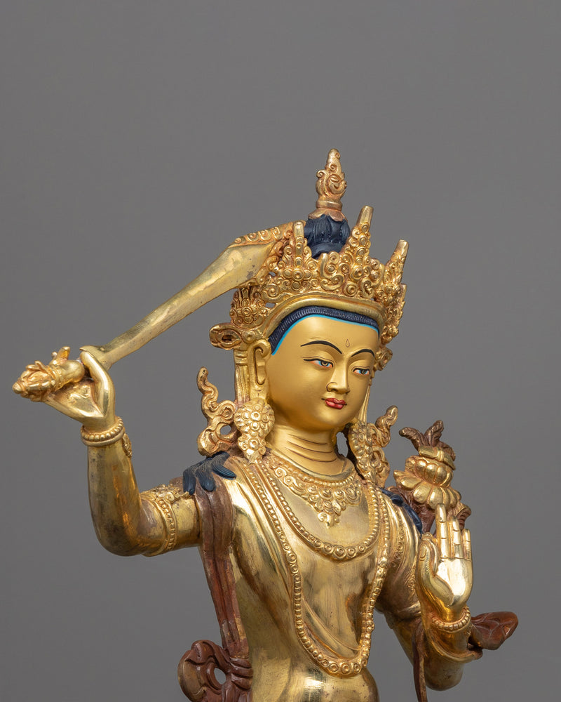 Hand-Carved Manjushree Statue | Unlock Wisdom with Lord Manjushri