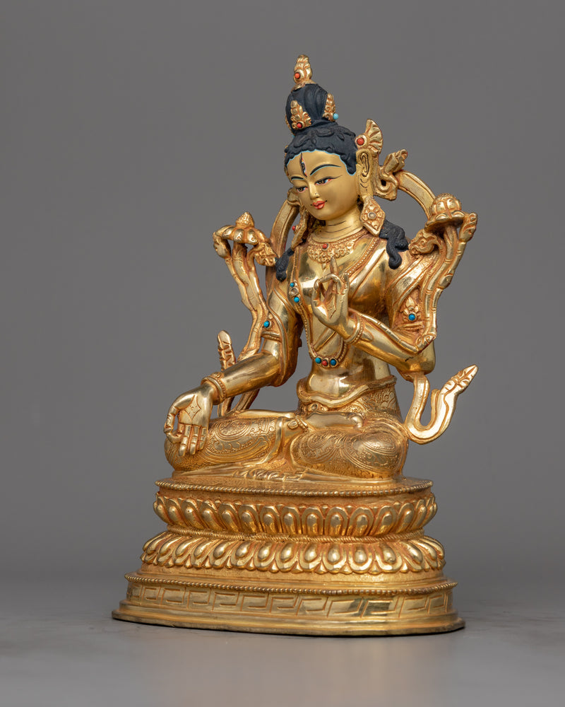 White Tara Ma Statue | 9.4 Inch Female Buddha Sculpture