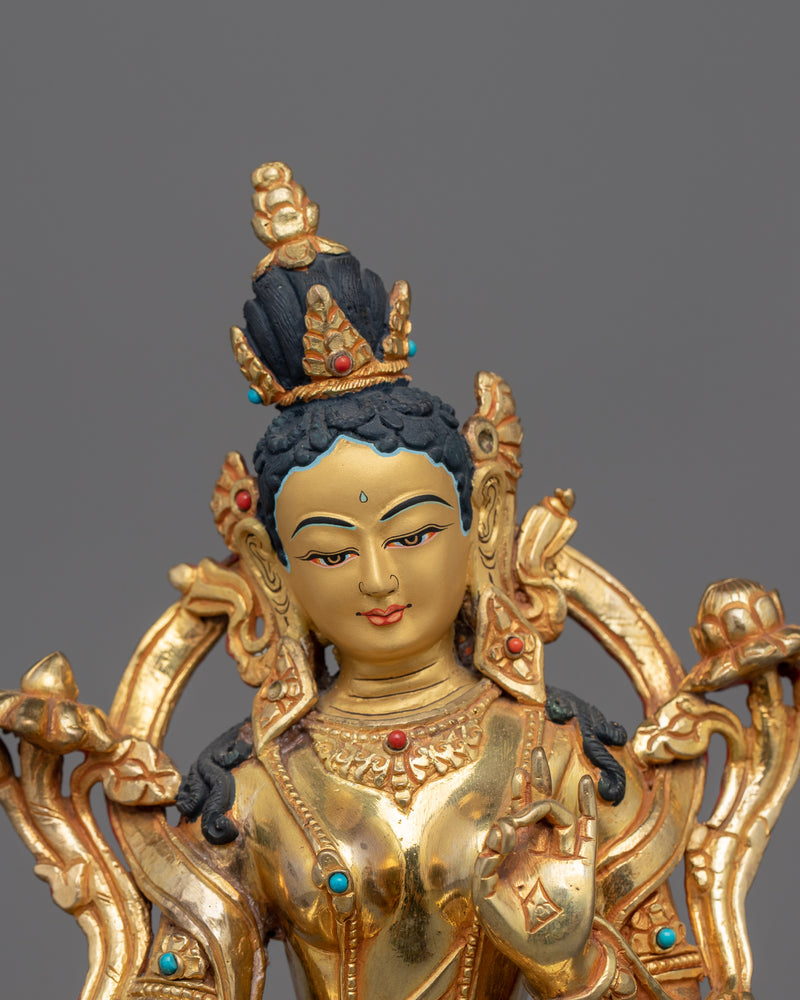 Mother Green Tara Goddess Statue | Handcrafted in Traditional Nepali Art