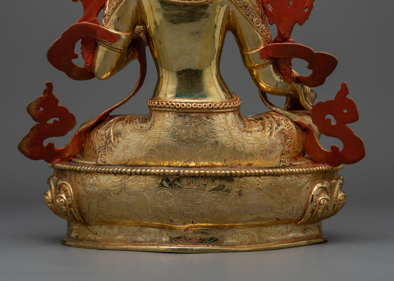Green Tara Handmade Statue | 14.9 Inch in Height Female Buddha Art