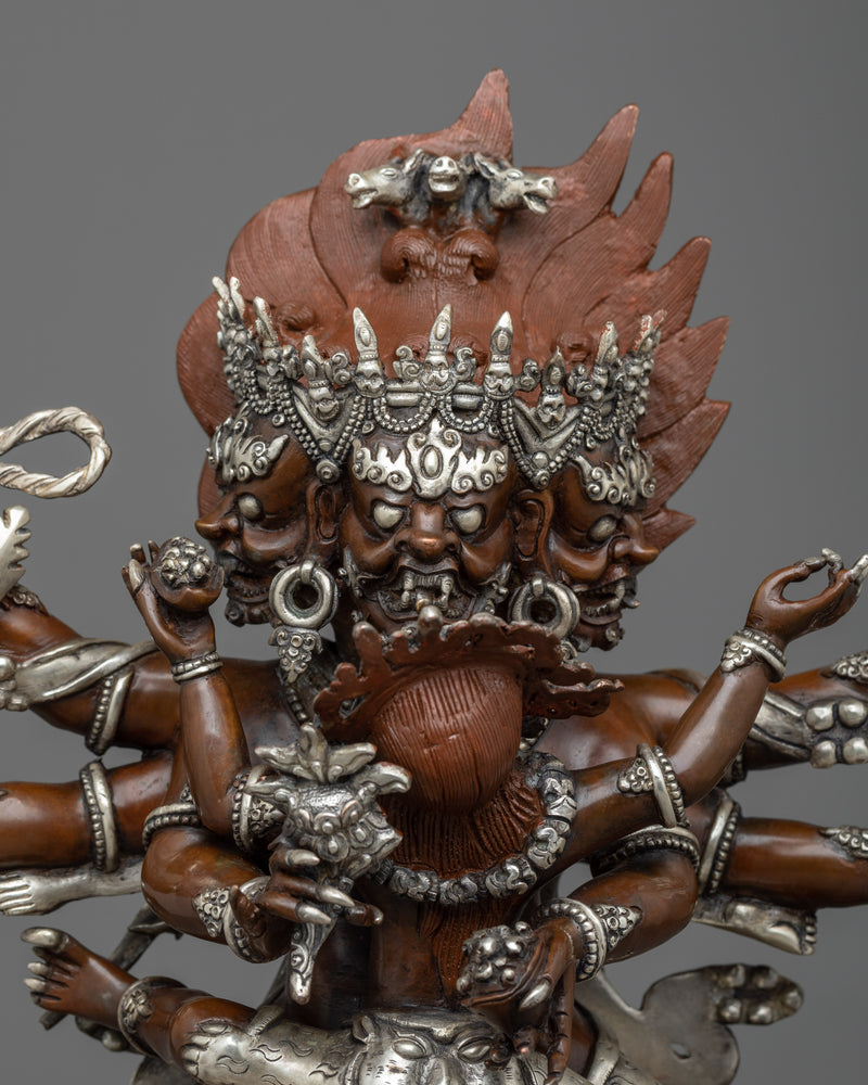 Hayagriva Silver Plated Statue | A Wrathful Emanation of Avalokiteshvara