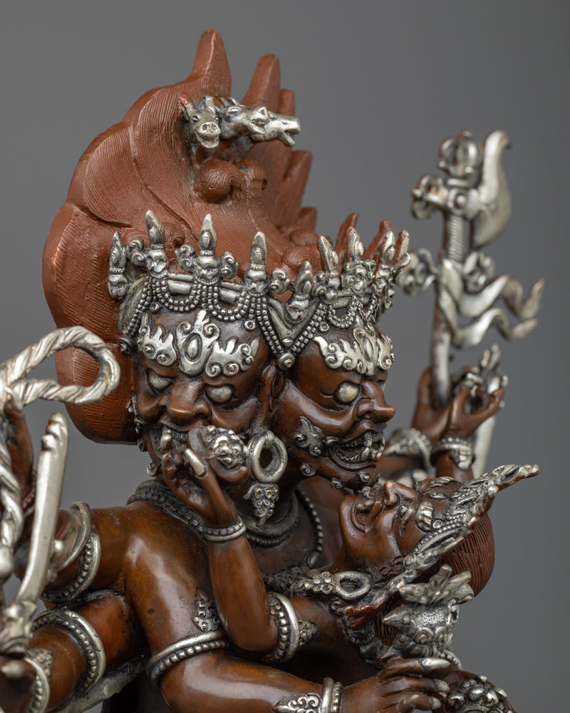 Hayagriva Silver Plated Statue | A Wrathful Emanation of Avalokiteshvara