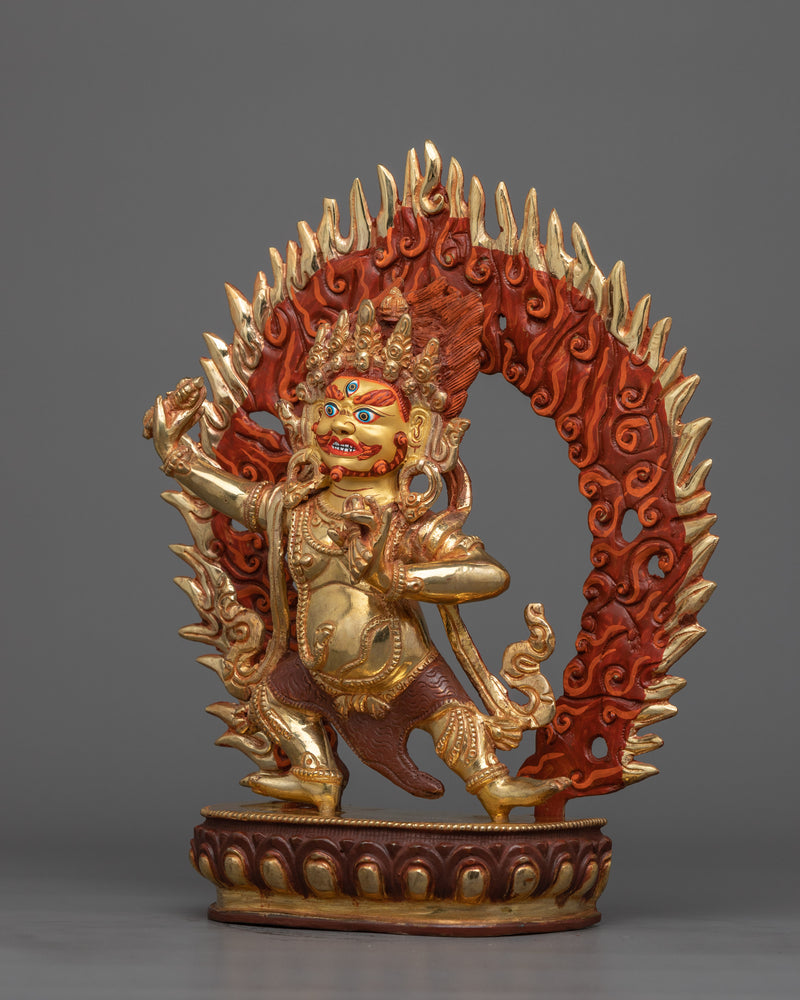 Vajrapani Gold Statue | The Protector and Guide of Gautama Buddha
