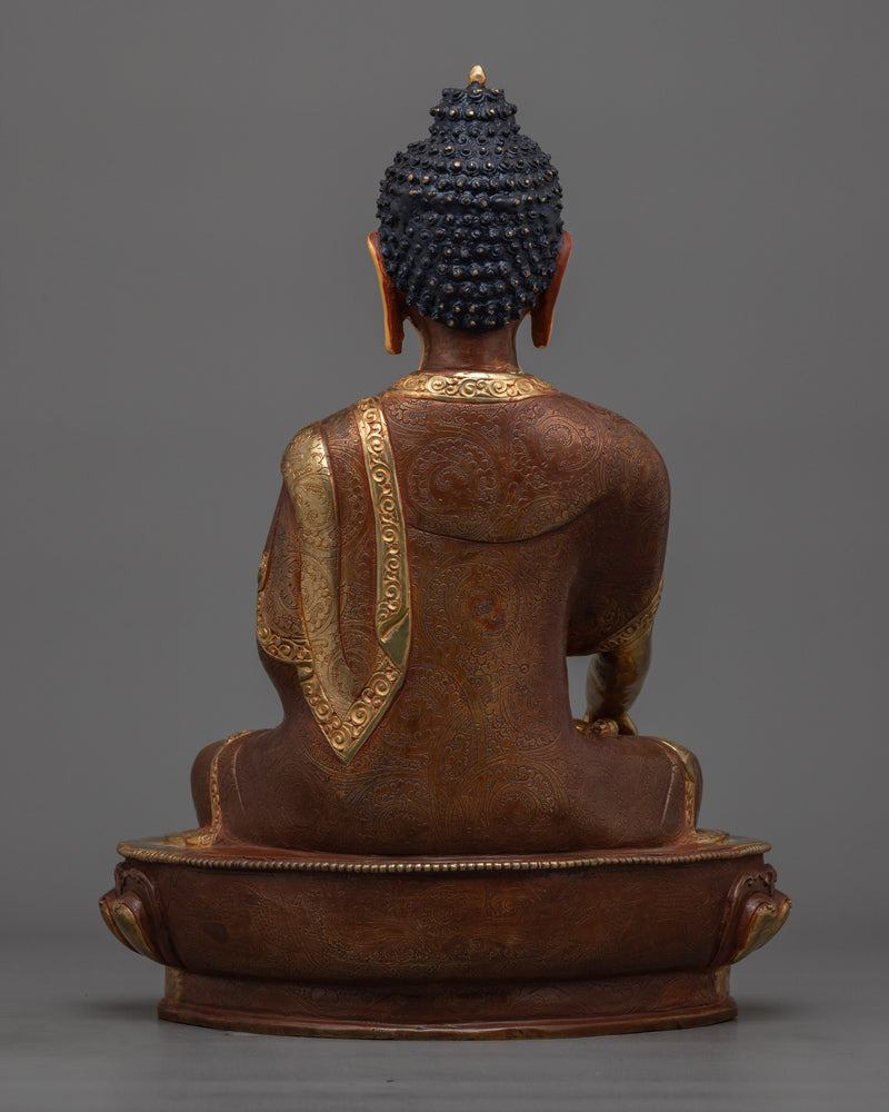 Shakyamuni Buddha 12.5 Inch Statue | 24k Gold Painted Figure