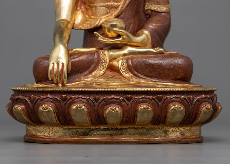 Shakyamuni Buddha 12.5 Inch Statue | 24k Gold Painted Figure