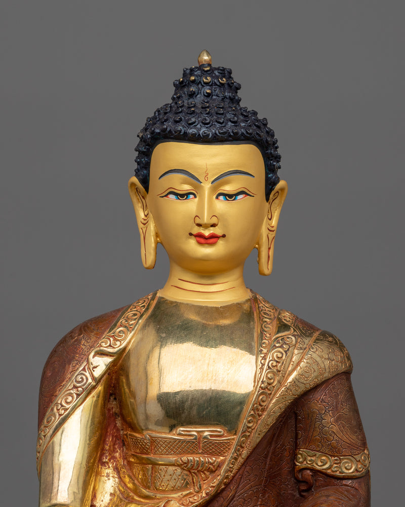 Shakyamuni Buddha 12.5 Inch Statue | 24k Gold Painted Figure