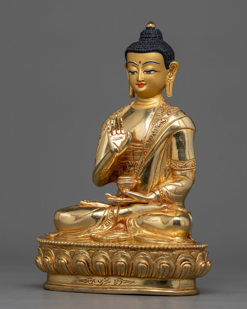 Amoghasiddhi Statue | Handmade 24k Gold Gilded Sculpture