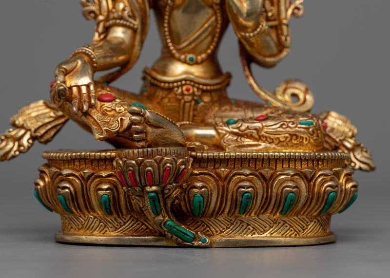 Green Tara Statue 9 Inch | Handmade Boddhisattva Compassionate Goddess