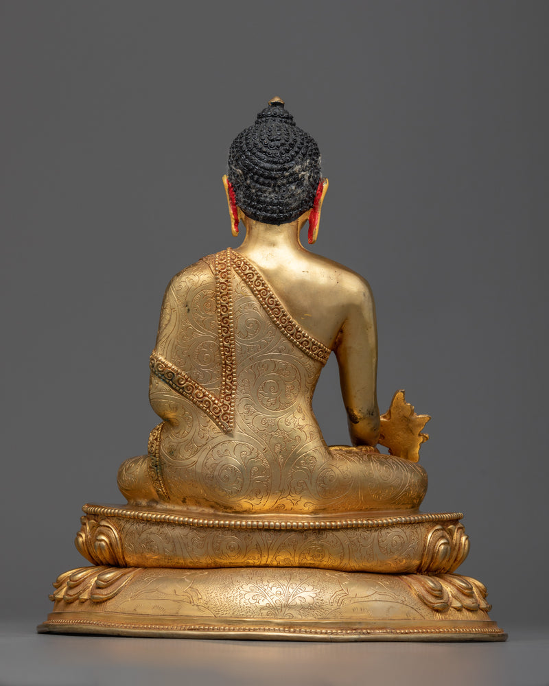 Embark on a Journey to the Land of the Medicine Buddha | 24k Gold Gilded Sculpture