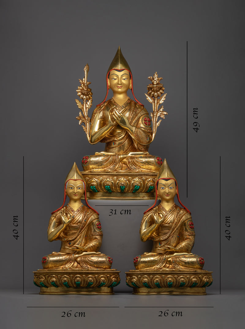 Tsongkhapa and His Disciples Statue Set | High Quality Handmade Work of Art