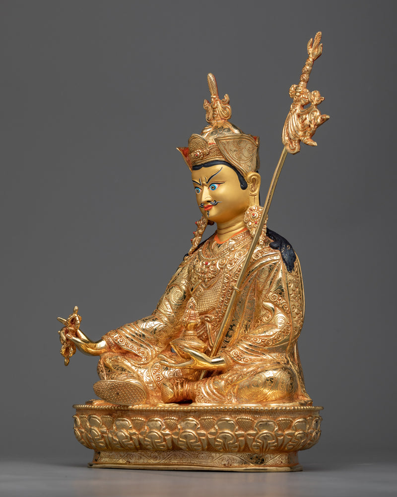 Guru Rinpoche Golden Statue | 24k Gold Gilded Work of Art