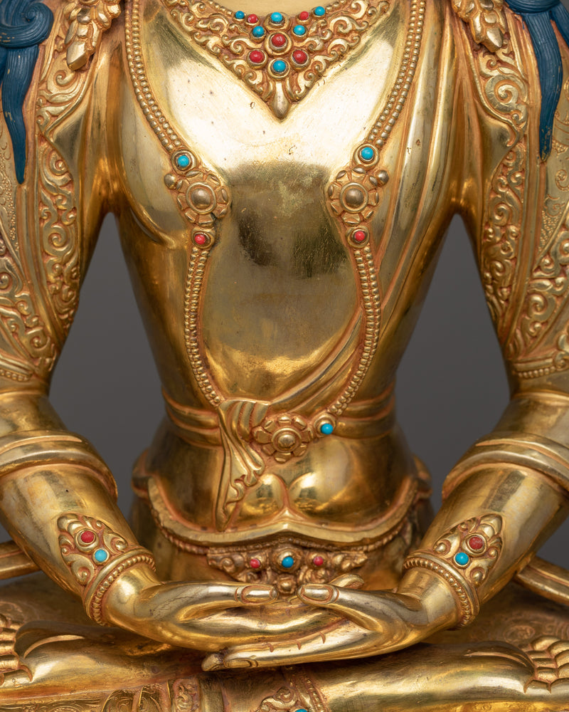 Amitayus Buddha Golden Statue | 19.6 Inch Figure Buddha of Pure Land Buddhism.