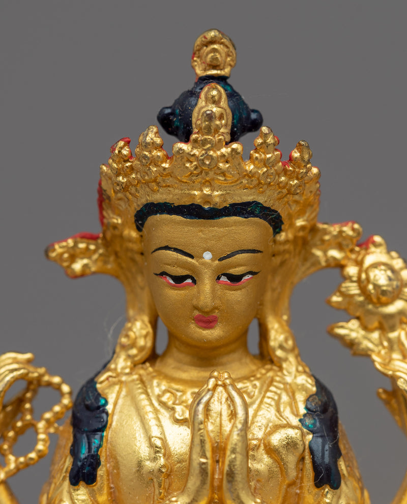Tiny Chenrezig Statue | A Petite Beacon of Compassion and Love