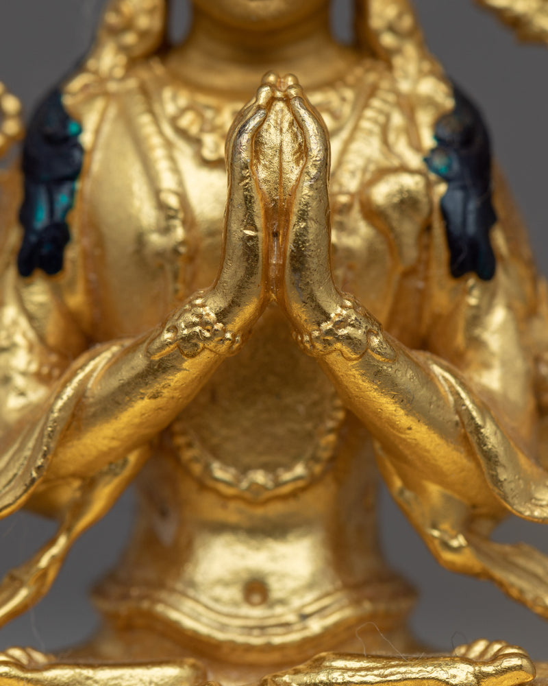 Tiny Chenrezig Statue | A Petite Beacon of Compassion and Love