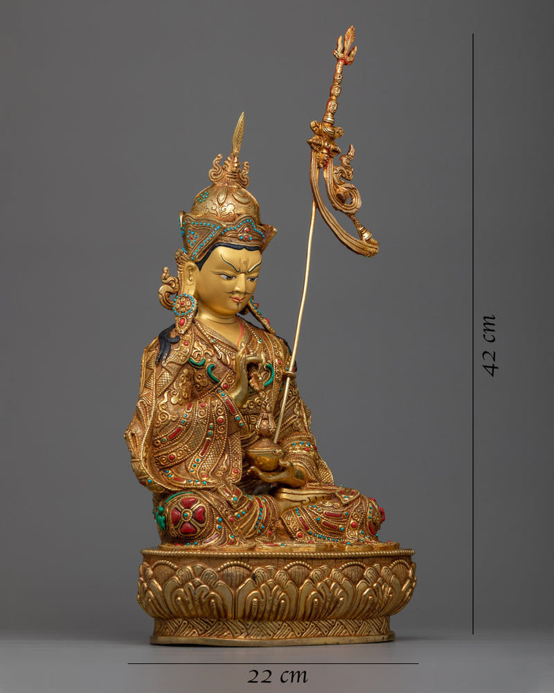 Guru Rinpoche Intricately Carved Statue | Precious Teacher Of Tibetan Buddhism