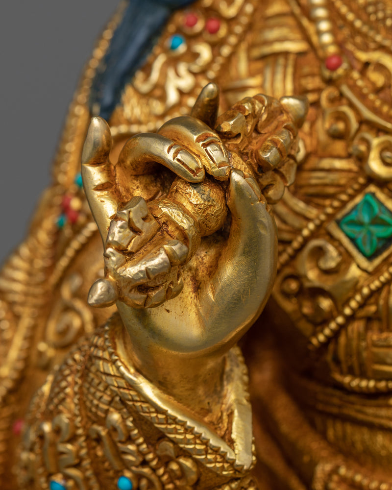 39cm Guru Rinpoche Statue | 24k Gold Gilded Fine Sculpture