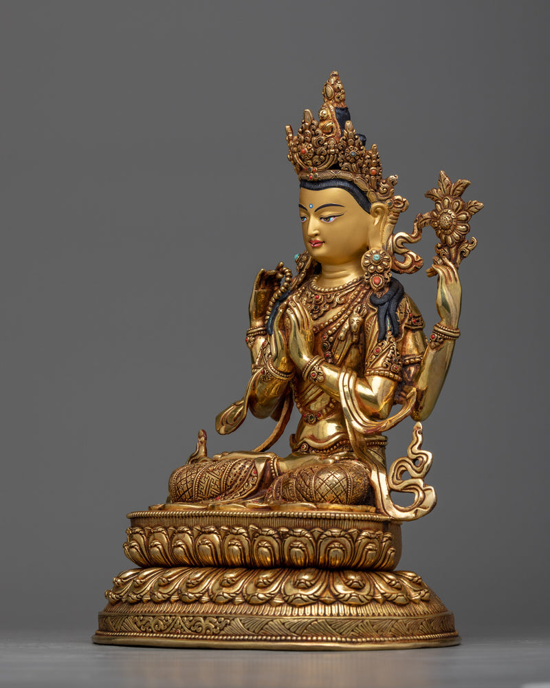 Chenrezig 12.5 Inches Statue | High-Quality Sculpture of Compassionate Deity
