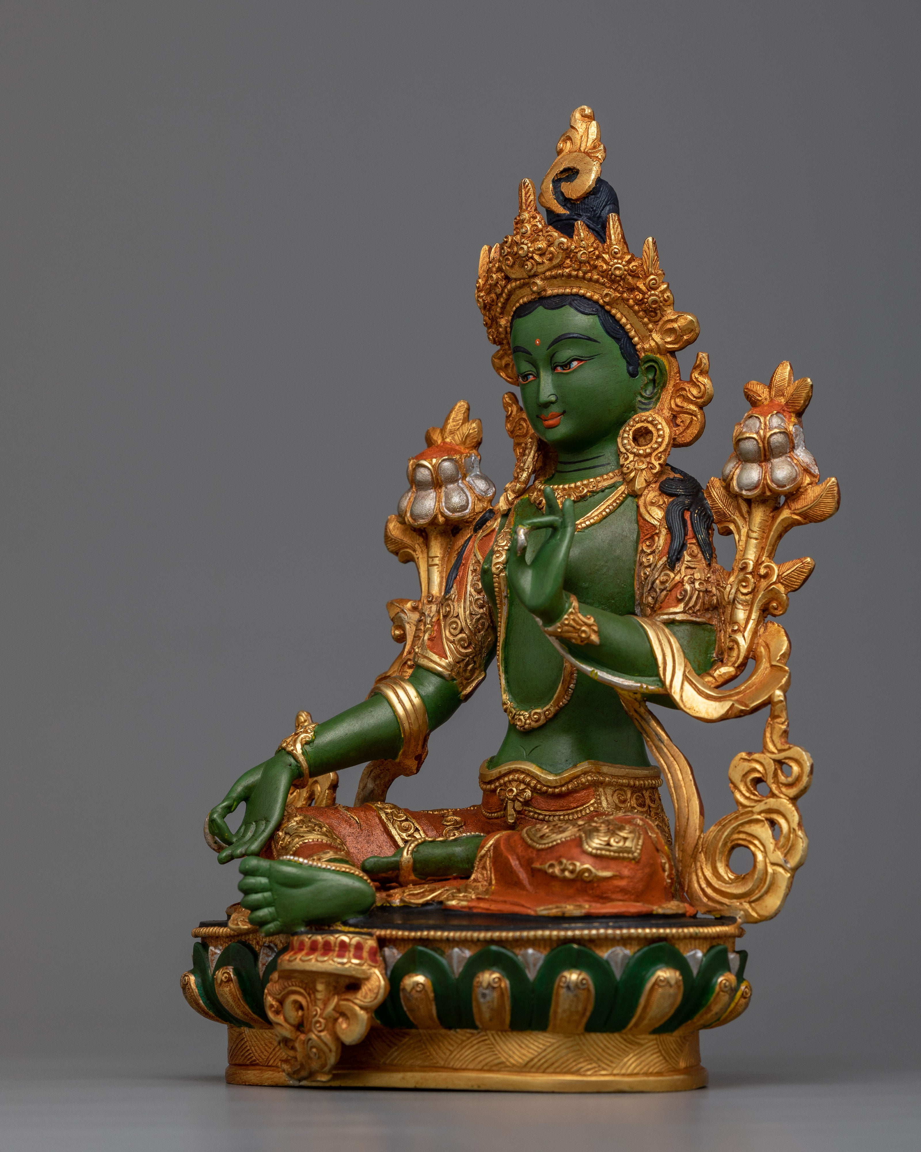 23cm Green Tara Statue 