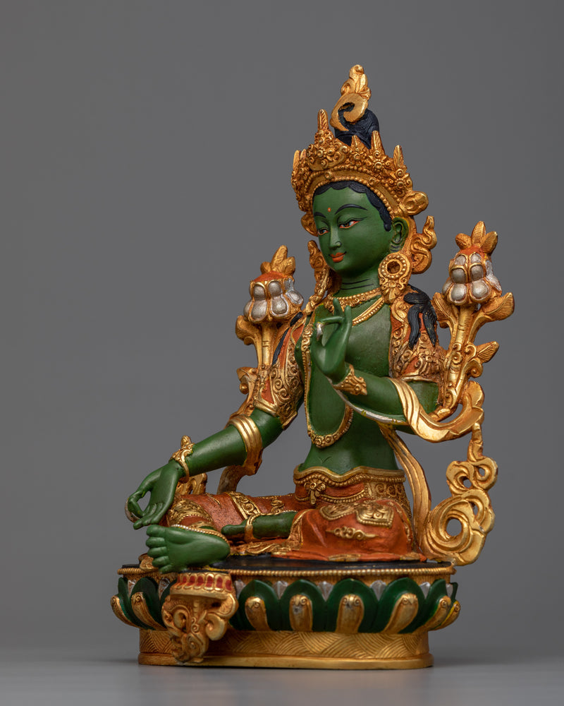 23cm Green Tara Statue 