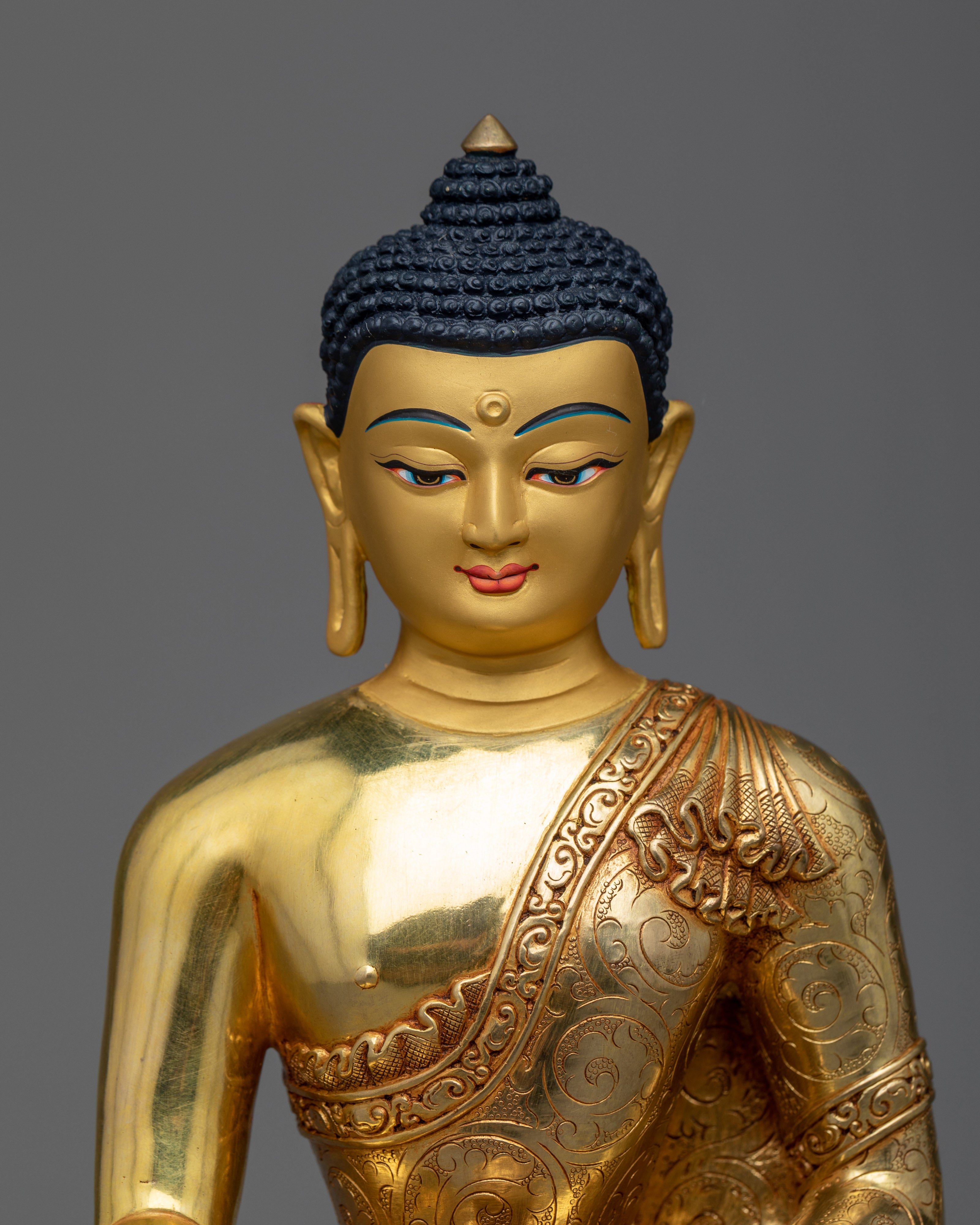 11 Inch Shakyamuni Buddha Statue | 24k Gold Plated Statue