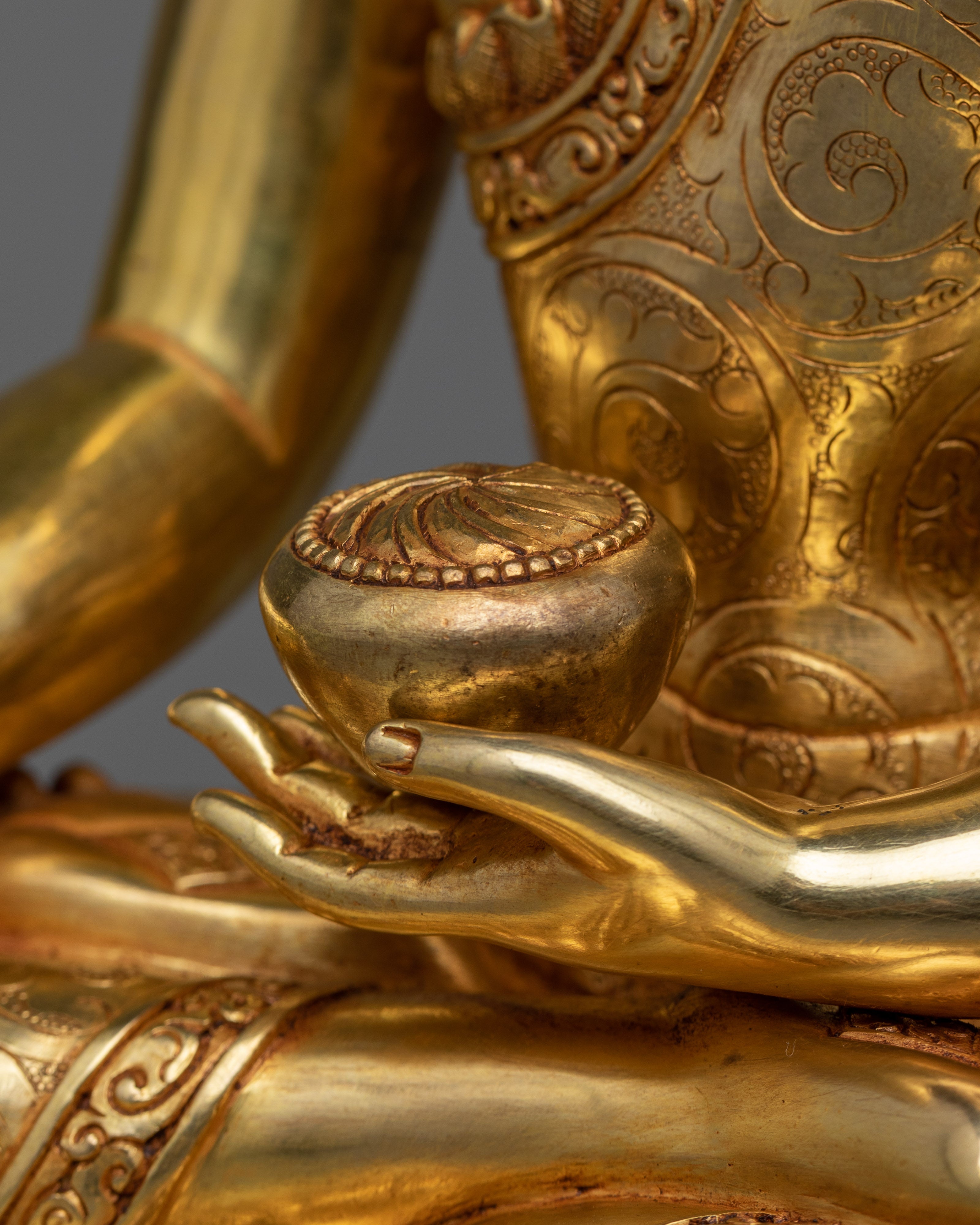 11 Inch Shakyamuni Buddha Statue | 24k Gold Plated Statue
