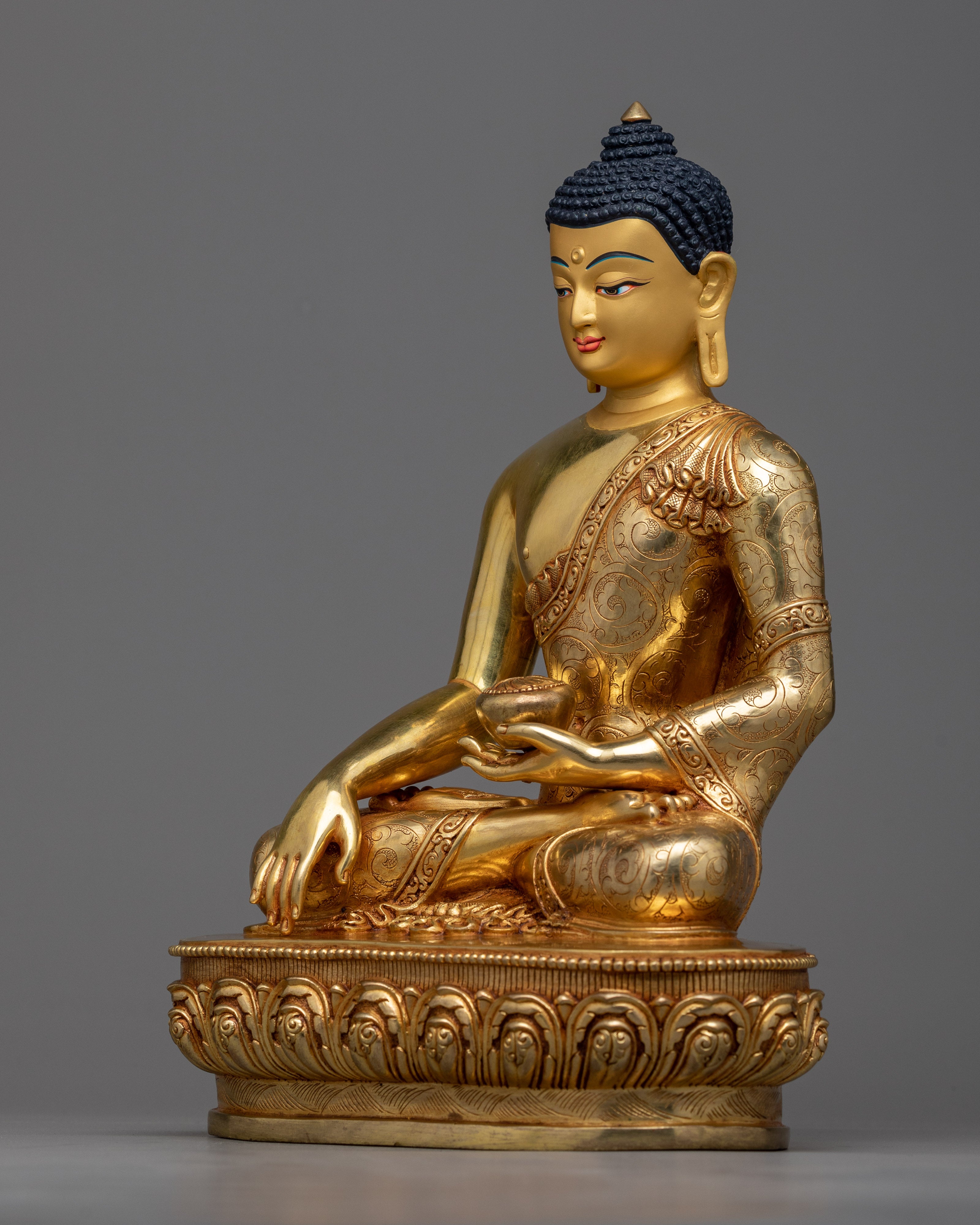 11 Inch Shakyamuni Buddha Statue | 24k Gold Plated Statue